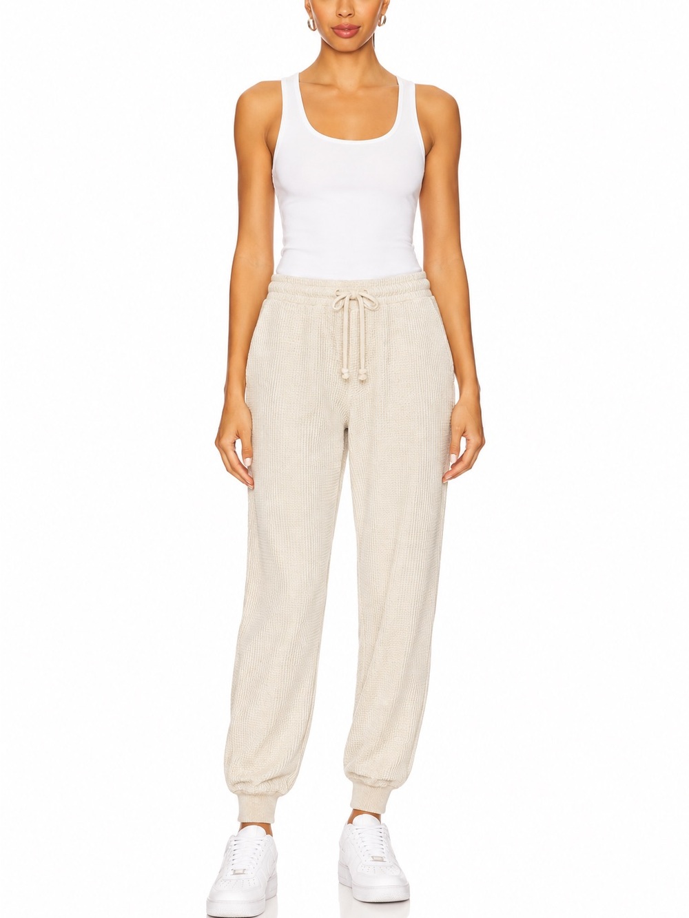 aerie Knit Jogger Pants in Cream Like New